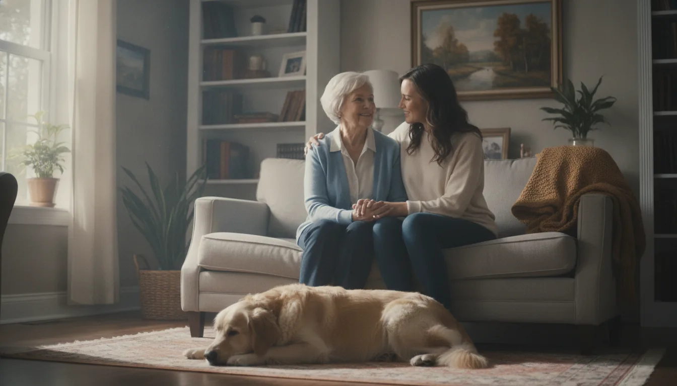 A caregiver providing care and companionship to a senior at home